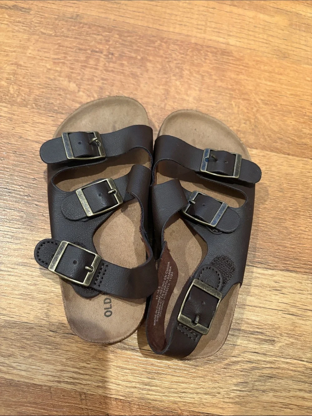 Old Navy Brown Triple-Buckle Kids Sandals